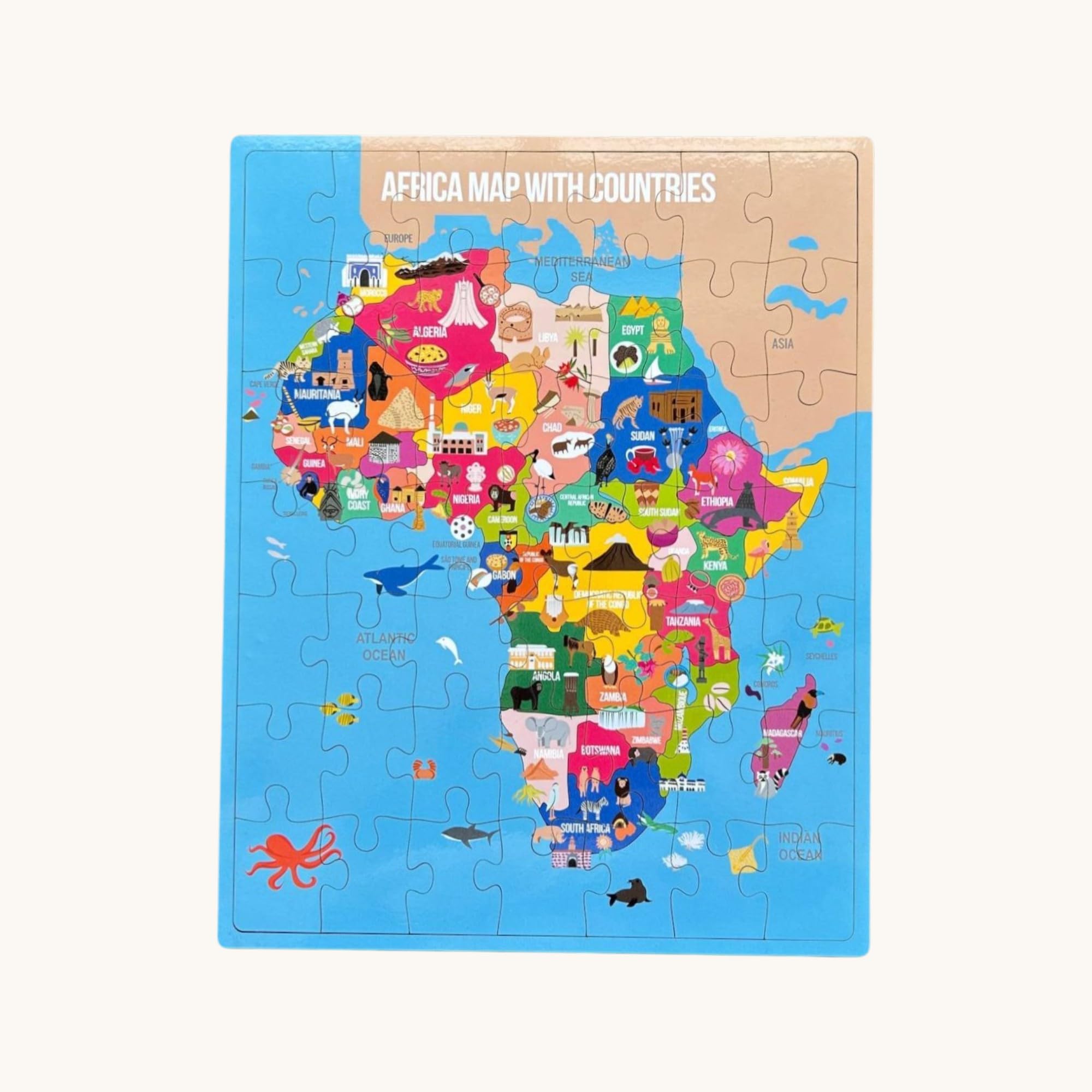 Africa Map with Countries Jigsaw Puzzle – Educational Geography Toy for Kids-picture-11