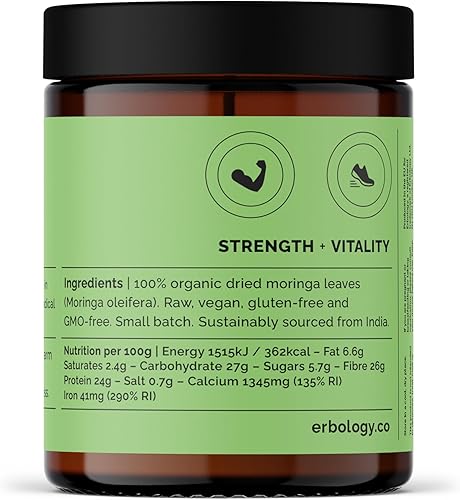 Miniatura 6 de Polvo de hojas puras de moringa 100% orgánica de 6.35oz, inmunidad, directamente de la granja, crudo, vegano y sin gluten, sin OMG, sin aditivos ni