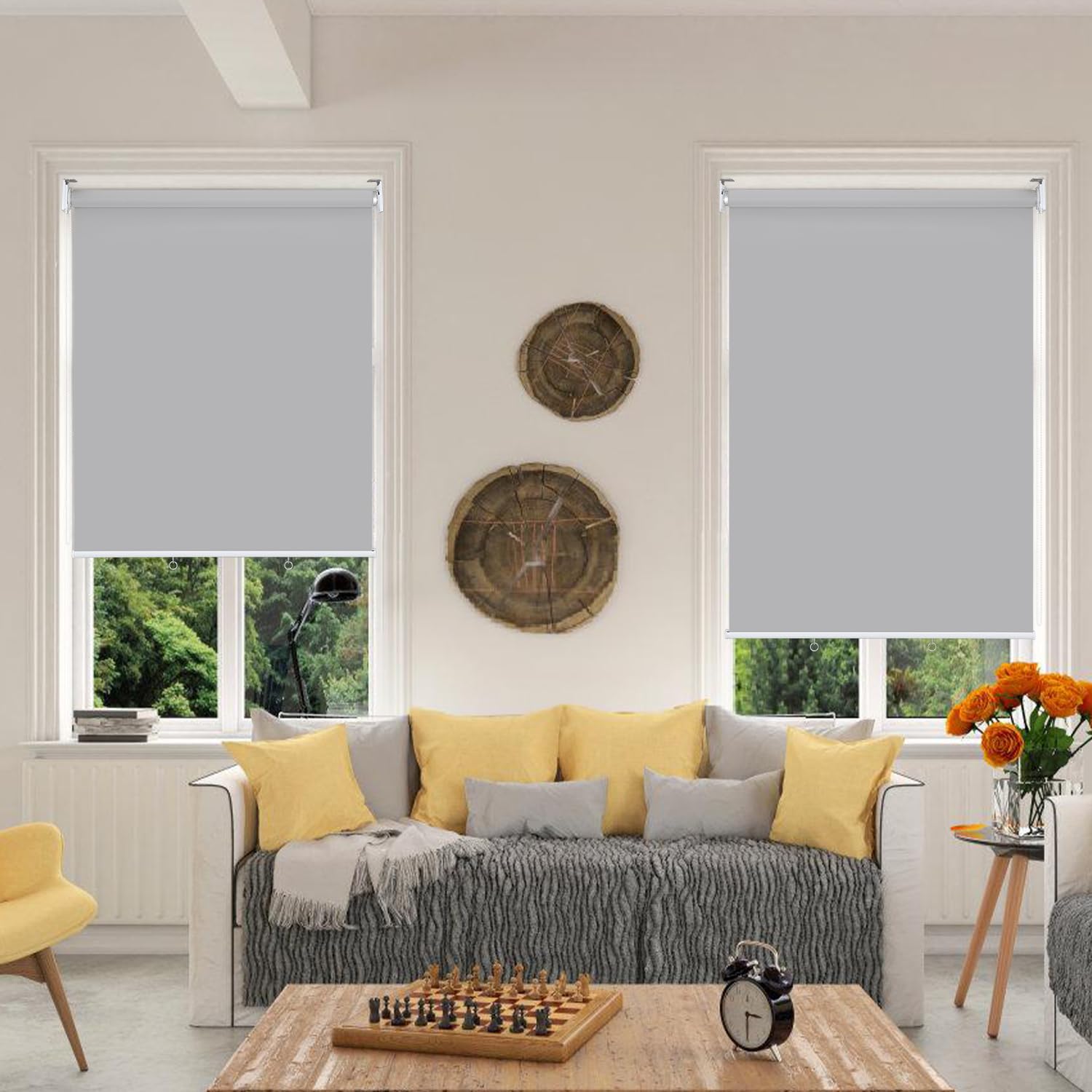 Tenda a rullo verticale, 140 x 240 cm, oscurante, tenda da balcone, tenda da sole verticale, ombreggiante e frangivista, per interni ed esterni, grigio