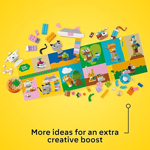 Miniatura 5 de LEGO Mascotas creativas clásicas, juguete de animales de ladrillo de construcción, niños construyen un perro, gato, conejo, hámster y pájaro, regalo