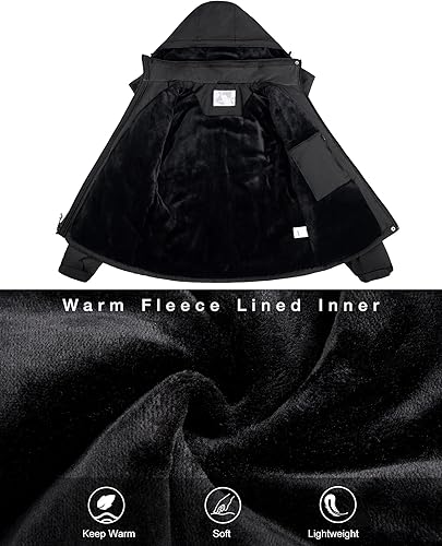 Miniatura 4 de CAMELSPORTS - Chaqueta de esquí impermeable para mujer, con forro polar, abrigada, con capucha, cortavientos, aislante, ideal para la nieve y el