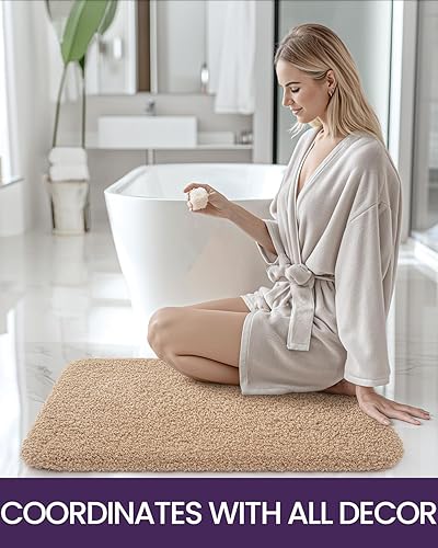 Miniatura 8 de DEXI Alfombra de baño extra suave y absorbente, lavable con máquina para secar, alfombra antideslizante para bañera, ducha y baño