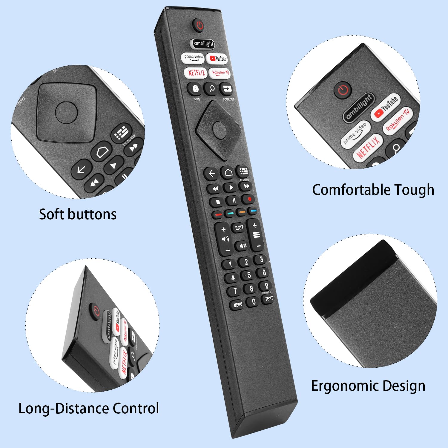 Télécommande Philips HR45B-GJ01 De Remplacement - Pour TV 4K UHD - Sans Programmation