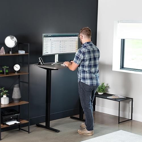 Miniatura 8 de VIVO DESK-TOP43G - Mantel universal de una pieza de 43 x 24 pulgadas, color gris oscuro, para marcos de escritorio estándar y sentados a pie, altura