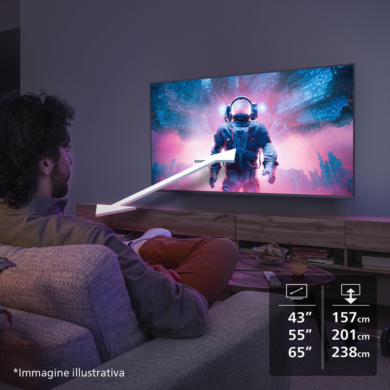 Philips 55PUS7200 4K LED Smart TV - Display 55’’ con piattaforma Titan OS, Pixel Precise Ultra HD e Dolby Atmos Sound - funziona con Alexa e Google Voice Assistant
