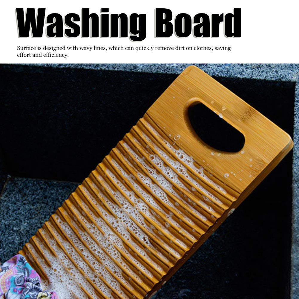 Tabla de Lavar para Ropa de Lavado a Mano, Tablero de Lavado de Madera en el Hogar para Lavar Lavandería Lavandería de Lavado de Ropa Herramientas de Limpieza Accesorios