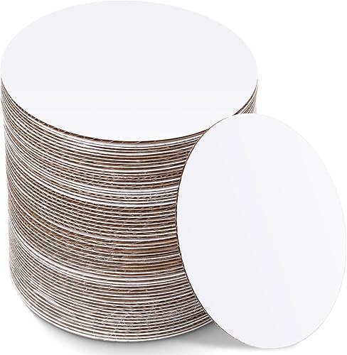 50 Pack Cake Boards, White Cake Boards 6 Inch Round, Circle Cardboard Base Board, Disposable Oil-Proof Cardboard Base for Baking Pizza Birthday