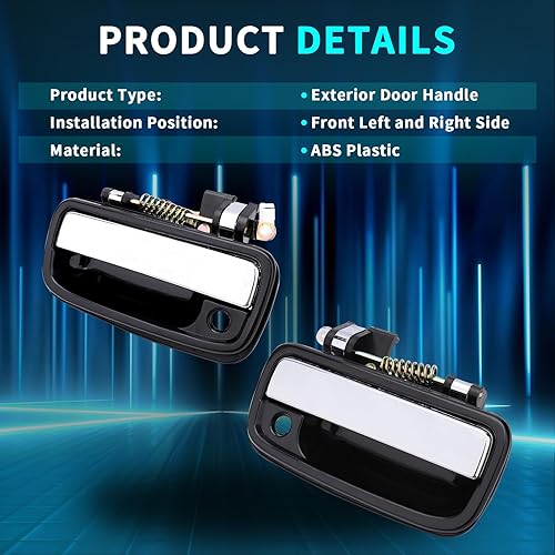 Miniatura 10 de IRONTEK Manija exterior derecha para puerta lateral del pasajero para Toyota Tacoma 1995-2004, repuesto para Toyota Tacoma 1995-2004 manija