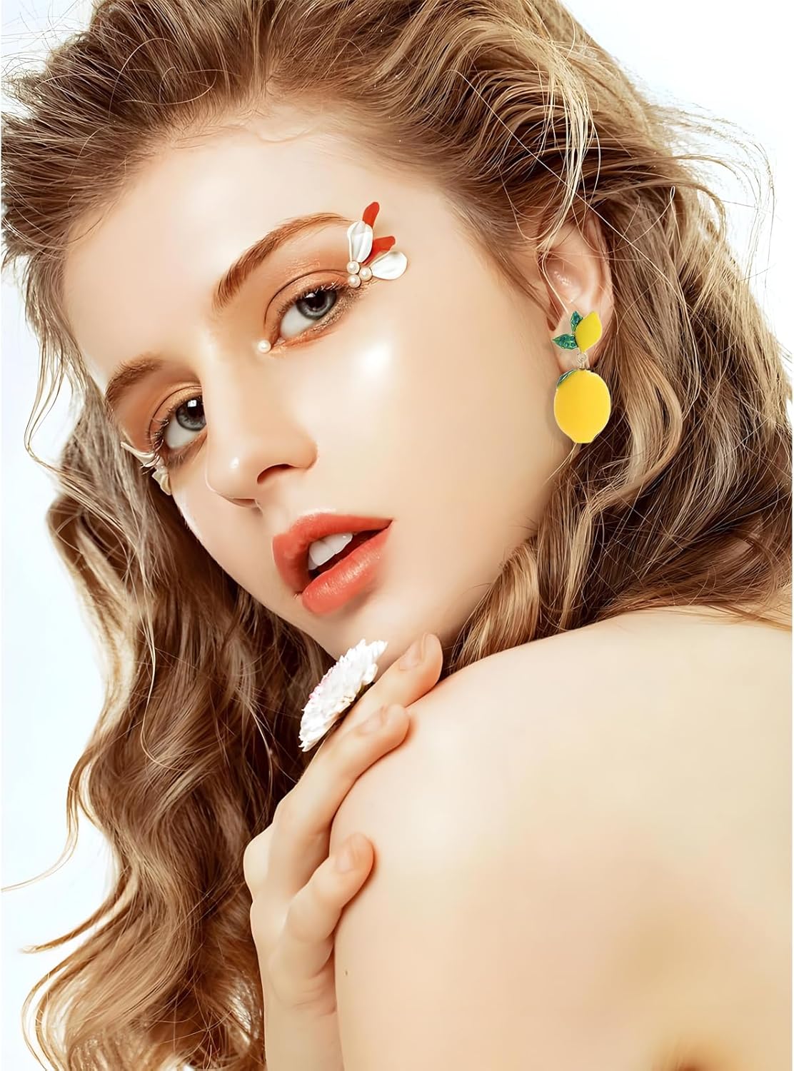 Fruit Banana Earrings for Women Yellow Tropical Fruit Pineapple lemon Bananas Shape Rhinestone Dangle Drop Earrings Statement Party Vacation Summer Beach Jewelry Gifts - Image 2