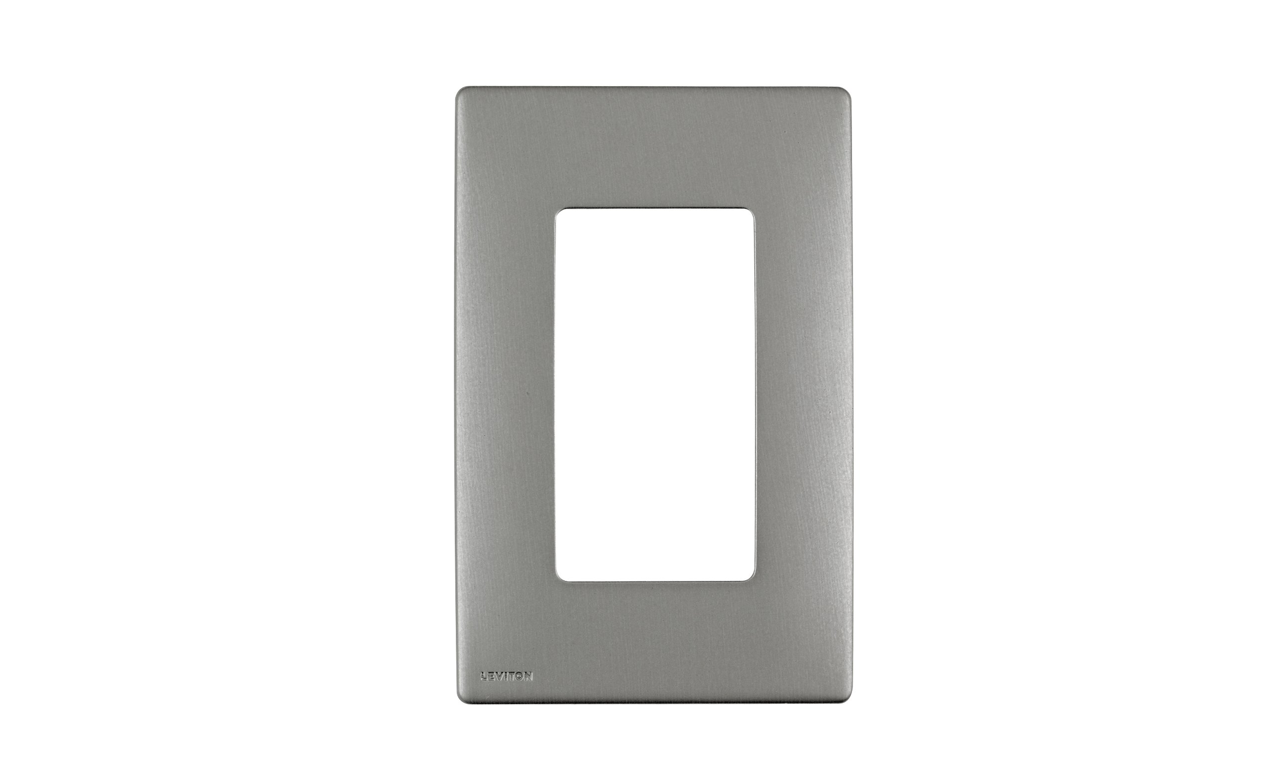 Leviton Renu Screwless Snap-On Wallplate, 1-Gang, REWM1-STS, Stainless Appearance