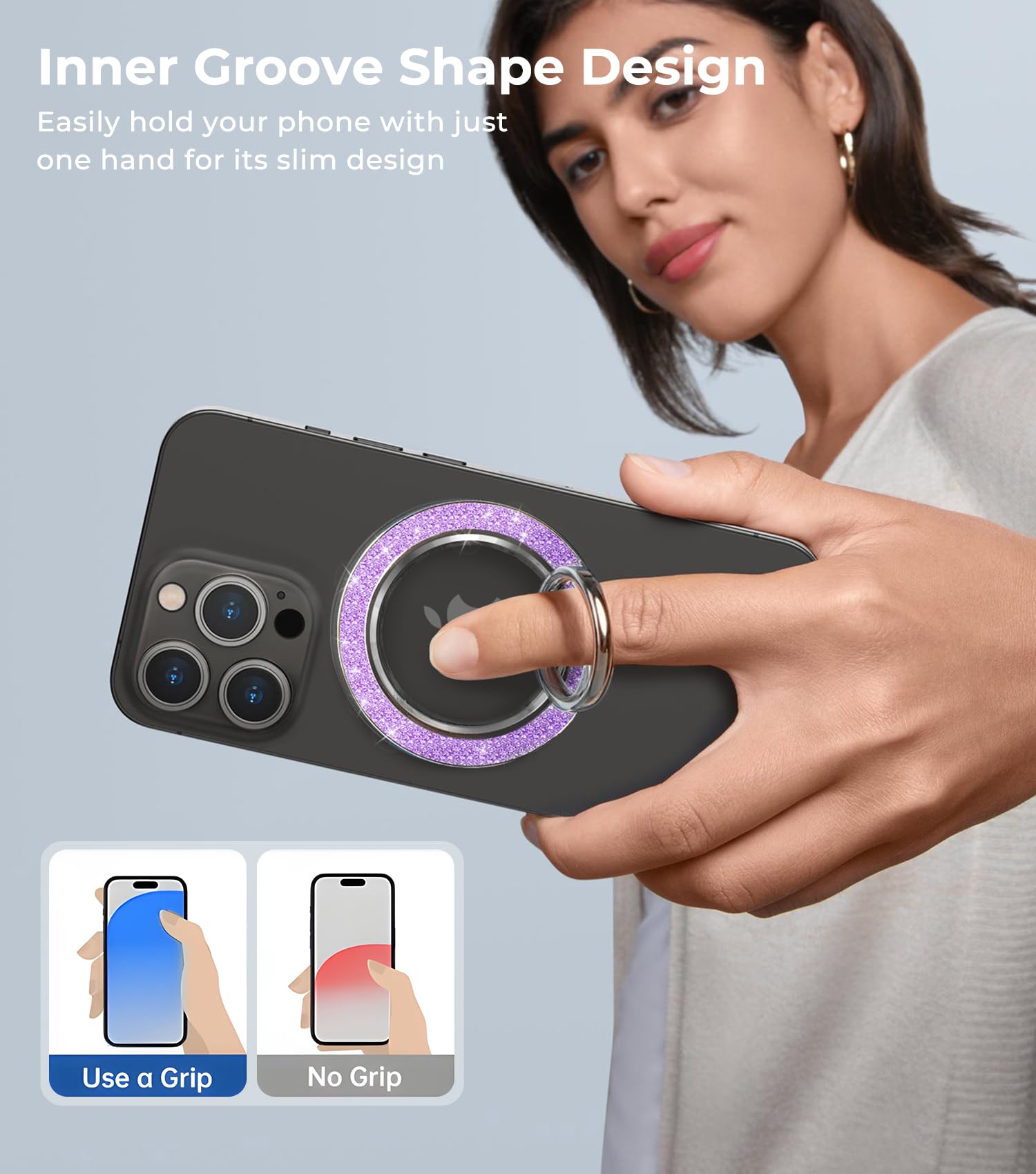 Magnetischer Handy-Ringhalter Für Mag-Safe – Mit Glitzer, Drehbar & Als Standhalter Nutzbar