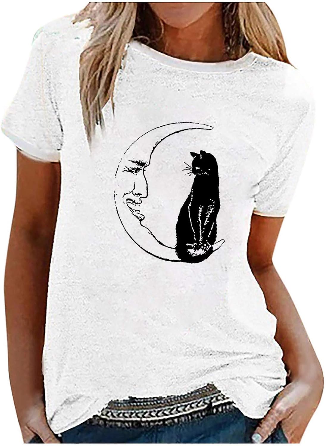 Onsoyours T-Shirts Chic Femmes Blouse Col Rond Top Manches