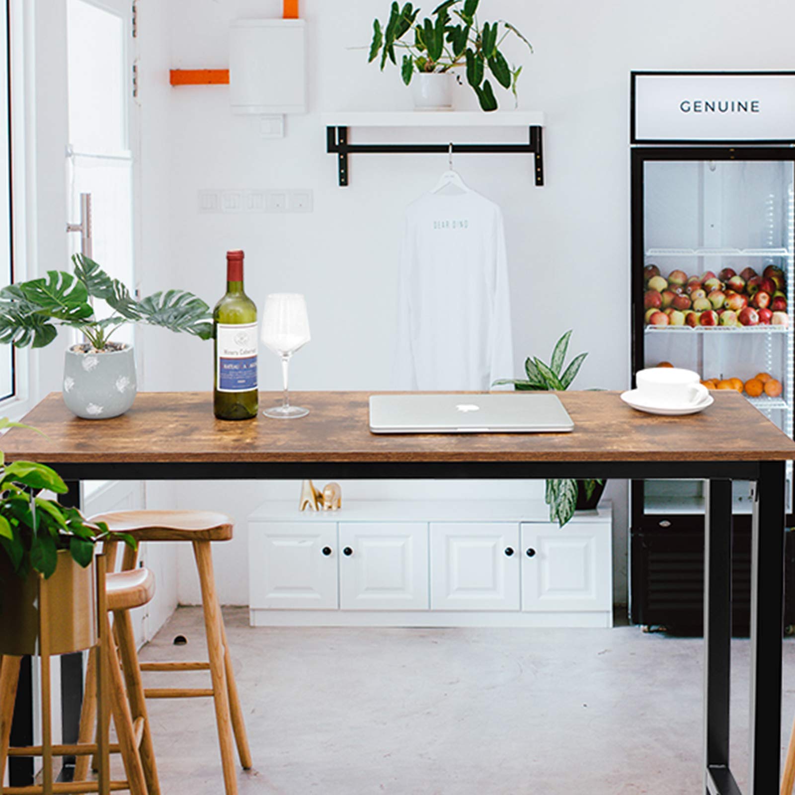 ZenStyle Industrial Pub Table Bar Height 47" Narrow Counter Height