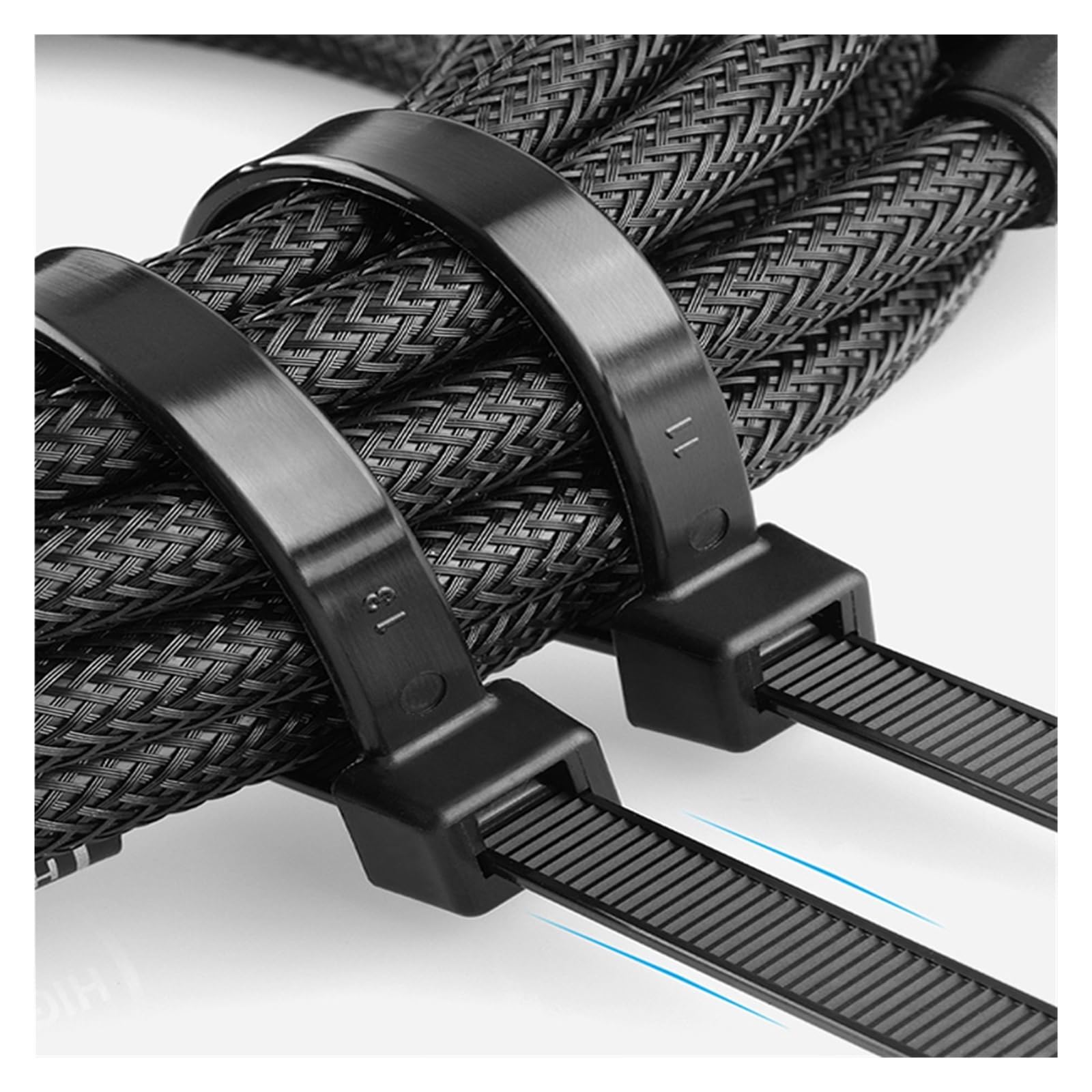 Selbstsichernde Nylon-Kunststoff-Kabelbinder, 10 Stück, Schwarz, Weiß, 12x300, 12x500, 12x750 Clips, 12x600, Industriekabelbinder (Color : Black, Size : 12mmx750)