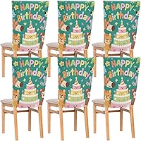 Vista 1 de Juego de 6 fundas para silla de sala de estar, lavables, para fiestas, juego de 6 fundas para sillas de juegos, para silla de comedor, cumpleaños