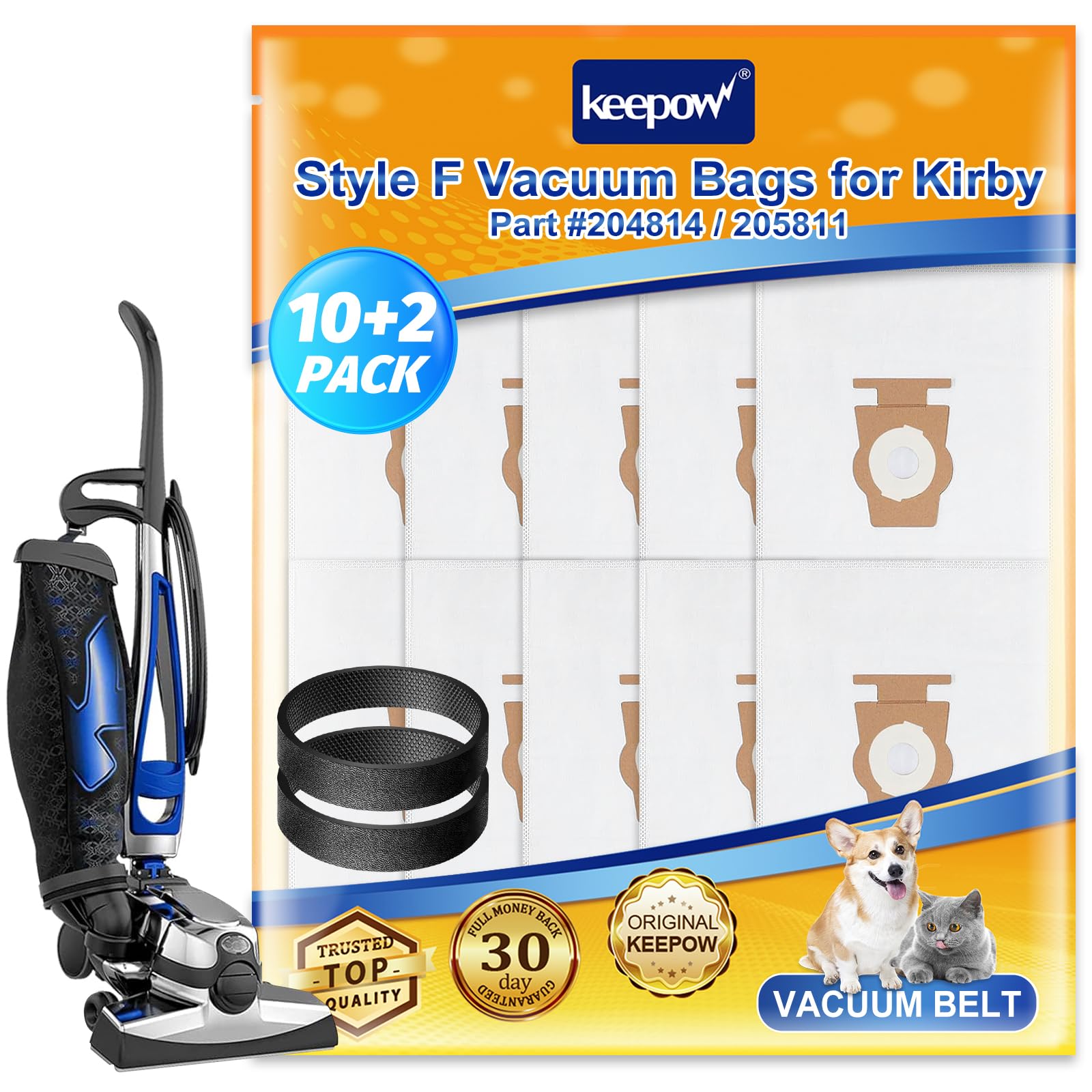 KEEPOW Vacuum Bags for Kirby Sentria, F Style Vacuum Cleaner Bags