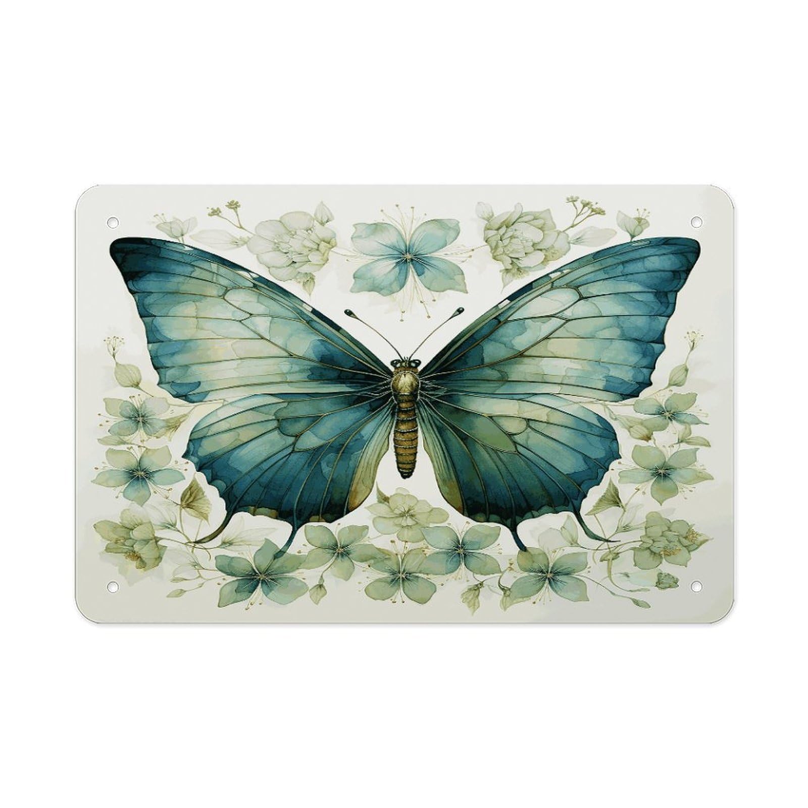 Fekiloot Style Garden Butterfly Metal Signs Wall Art Tin Sign