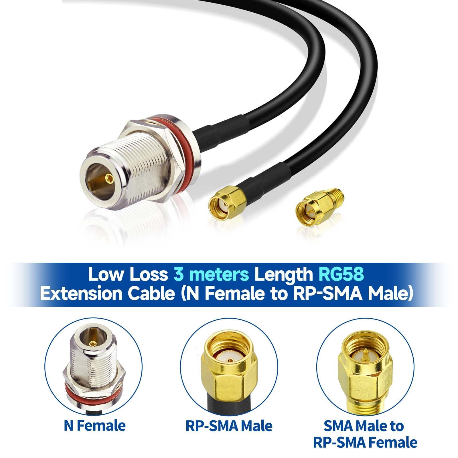 Bingfu 868 MHz LoRa Fiberglas Antenne 8 dBi N-Male Outdoor Set