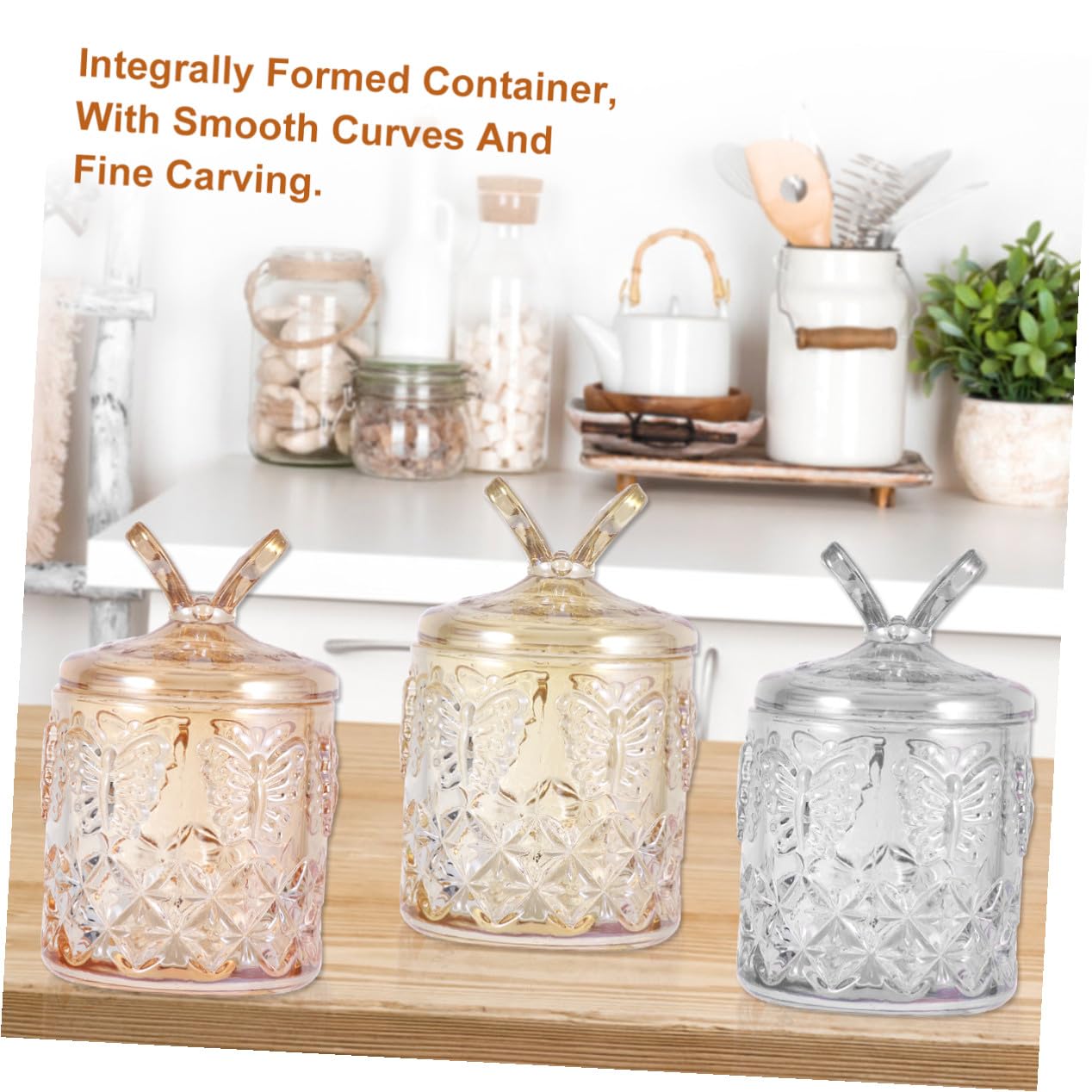 Gatuida Glas Aufbewahrungsbox für Wattestäbchen mit Robustem Leichtem Design Multifunktionaler Kosmetikbehälter für Schreibtisch und Make Up Aufbewahrung in Khaki