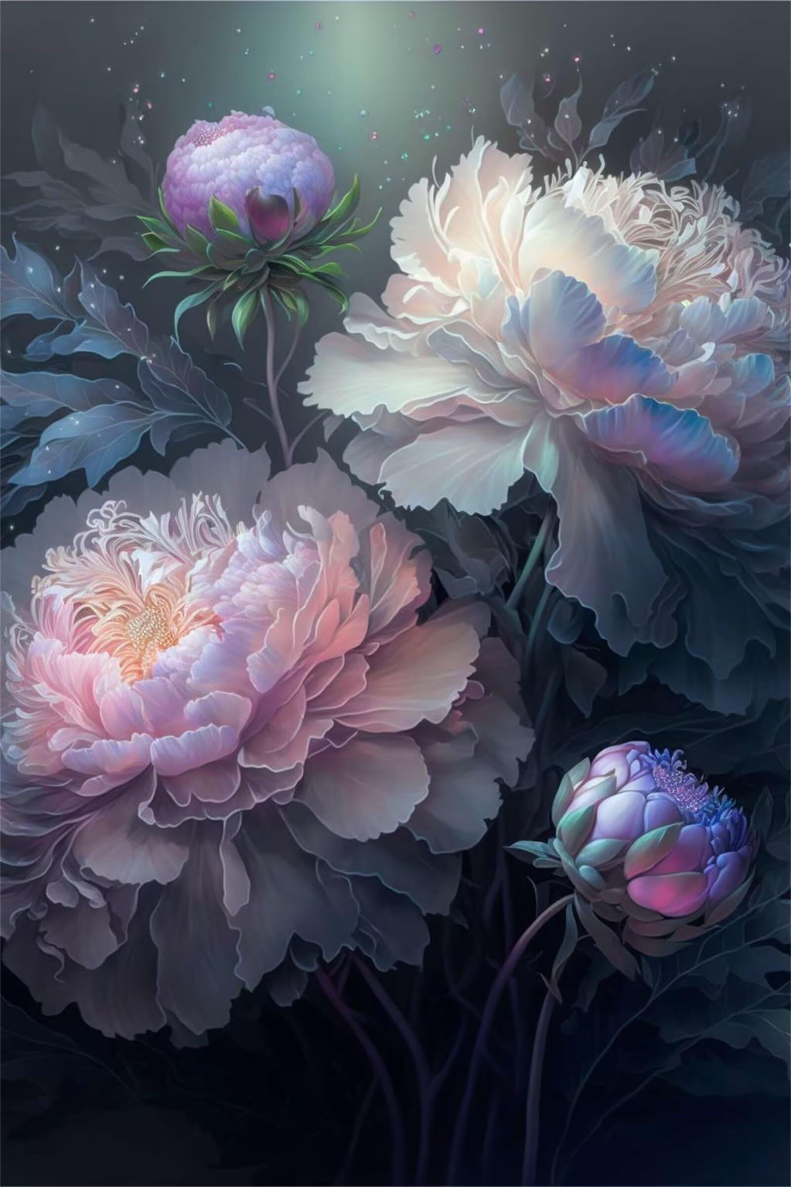 Puzzle dla dorosłych, 1000 elementów, fioletowe różowe piwonie, grafika, puzzle 75 x 50 cm, kolorowe puzzle "zrób to sam" do dekoracji domu, rodzinne puzzle dla początkujących i dzieci
