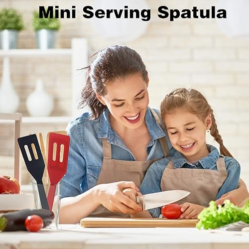 Miniatura 10 de Mini espátula para servir brownie, espátulas de silicona para galletas, flexible, antiadherente, de silicona, para servir, resistente al calor, para