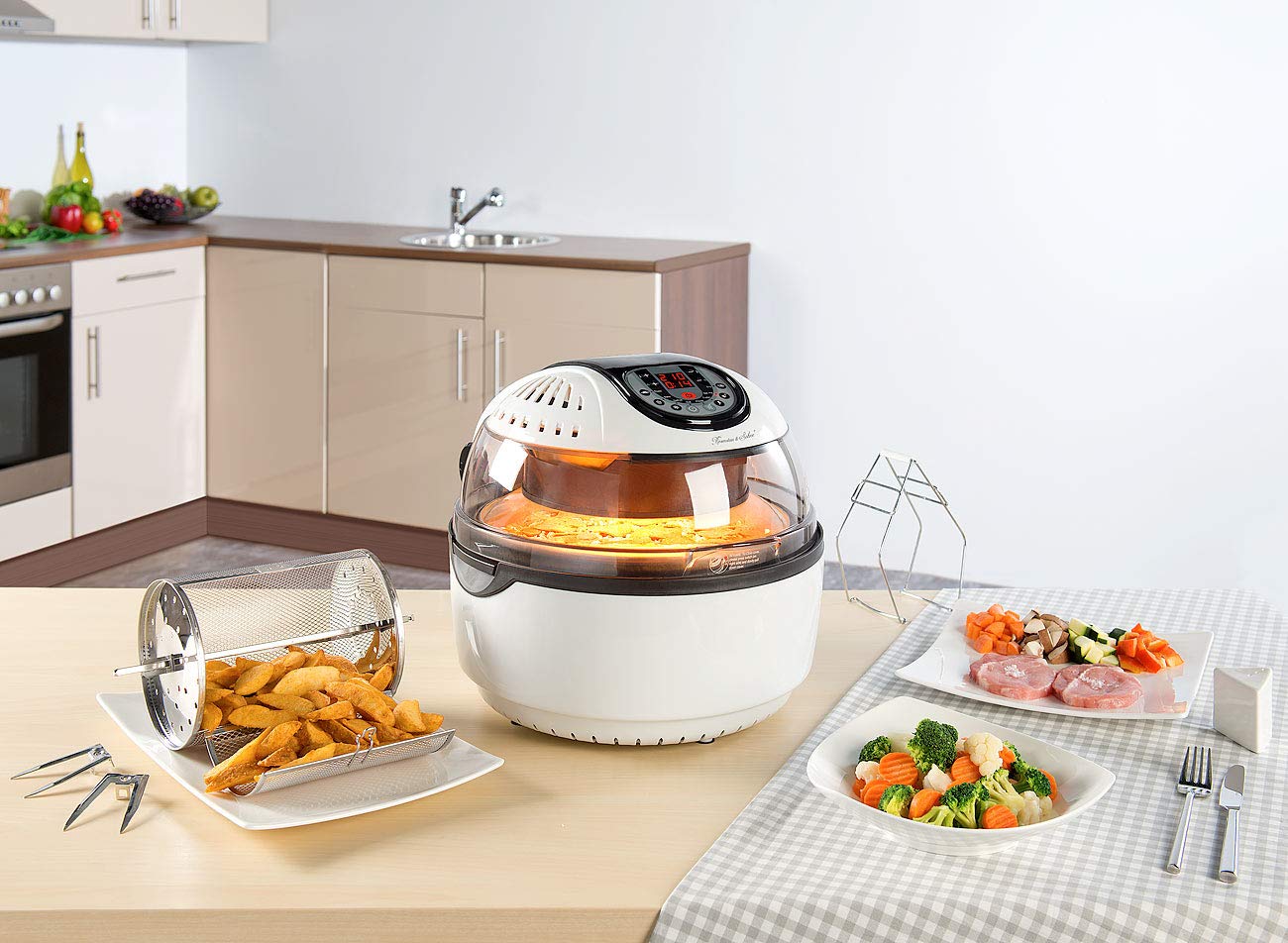 Four à convection halogène 10 L / 1200 W avec 6 programmes et accessoires HK-10 [Rosenstein & Söhne]