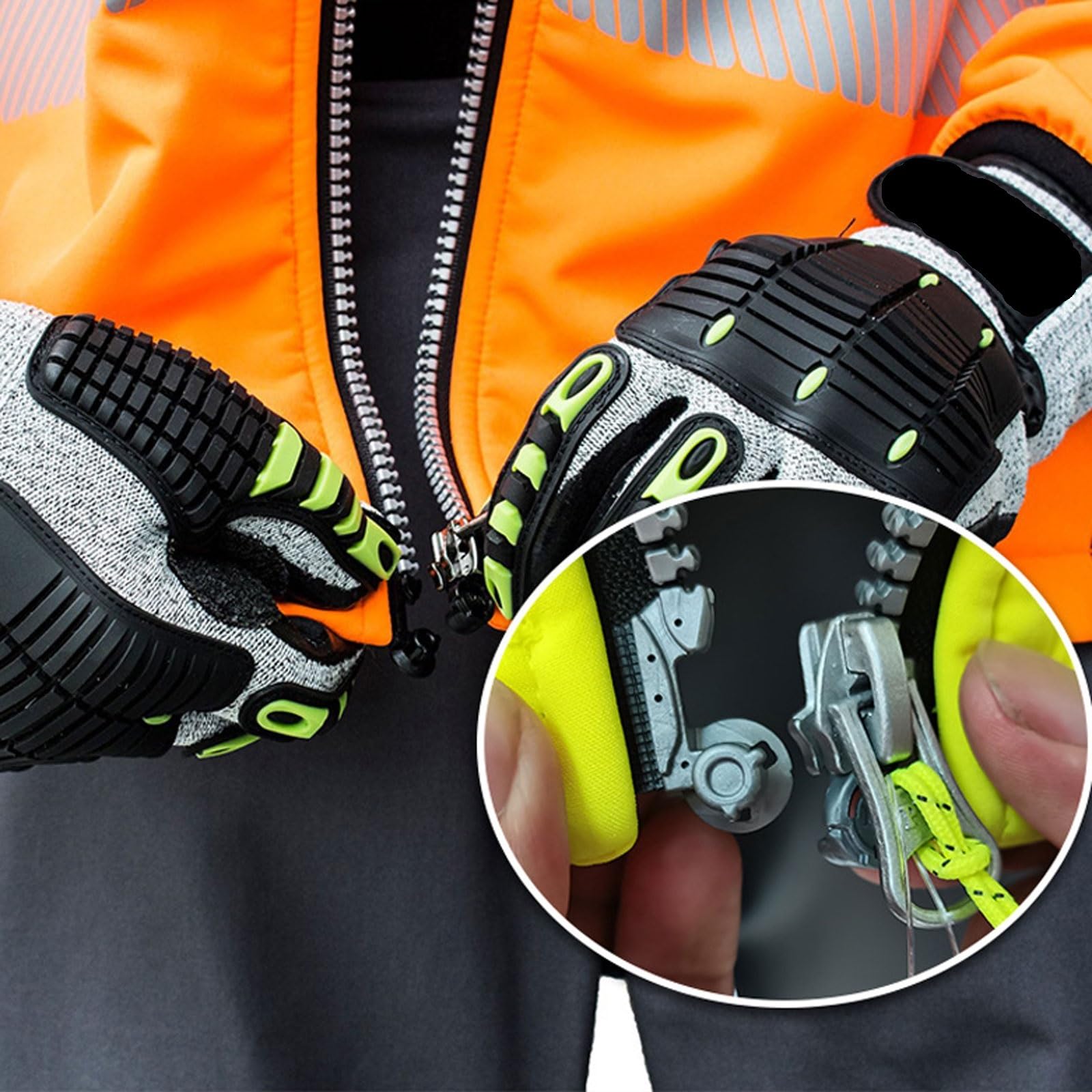 High Visibility Softshell Reflective Jacket, Men's Work Safety Jacket with Pockets & Zippers, Durable Workwear Coat chaleco reflectante