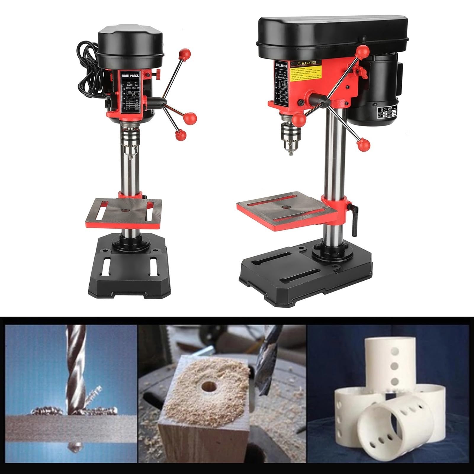 Trapano da banco a colonna Supporto for lavoro Montato su 350 W 5 velocità 50 mm Strumento di riparazione for Macchinari da officina