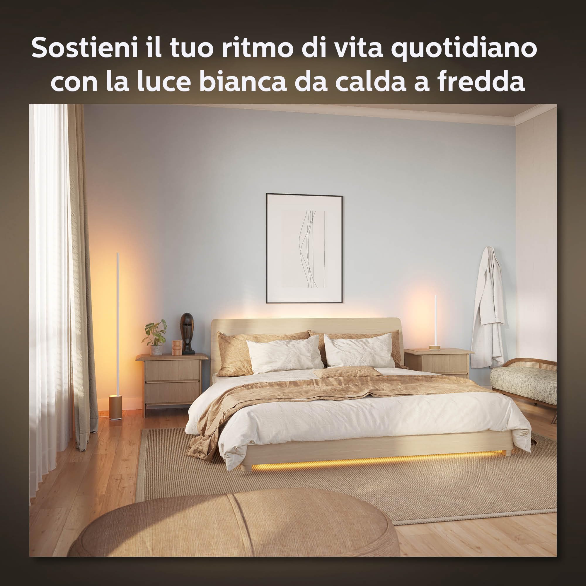 Philips Hue White and Color Ambiance Gradient Signe Lampada da Terra Smart, LED integrato, 29W, Bianco
