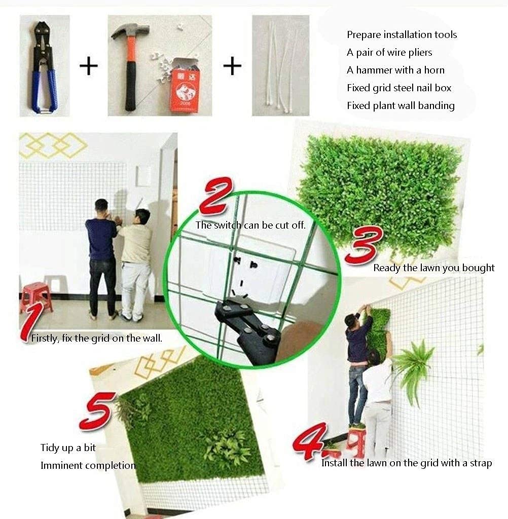 kunstpflanzen Wand innen Grünpflanzen Künstliche Heckenzaun Sichtschutzplatten | Outdoor-Gras-Grün-Efeu-Faux-Pflanzen-Wand-Hintergrund Für Garten-Hochzeits-Dekoration (Size : 1m²)