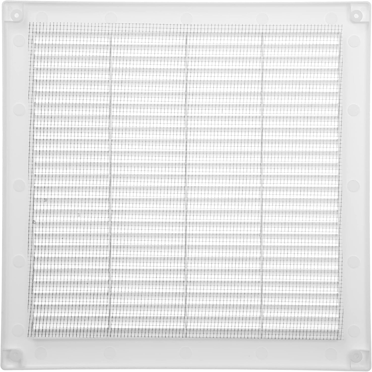 Vent Systems 10" x 10" Inch (Opening Dimensions) - Pack of 2 - Plastic White Soffit Vent Cover - Flat Square Air Vent Grille - Air Vent Deflector - HVAC 12" x 12" Inch (Overall Dimensions)
