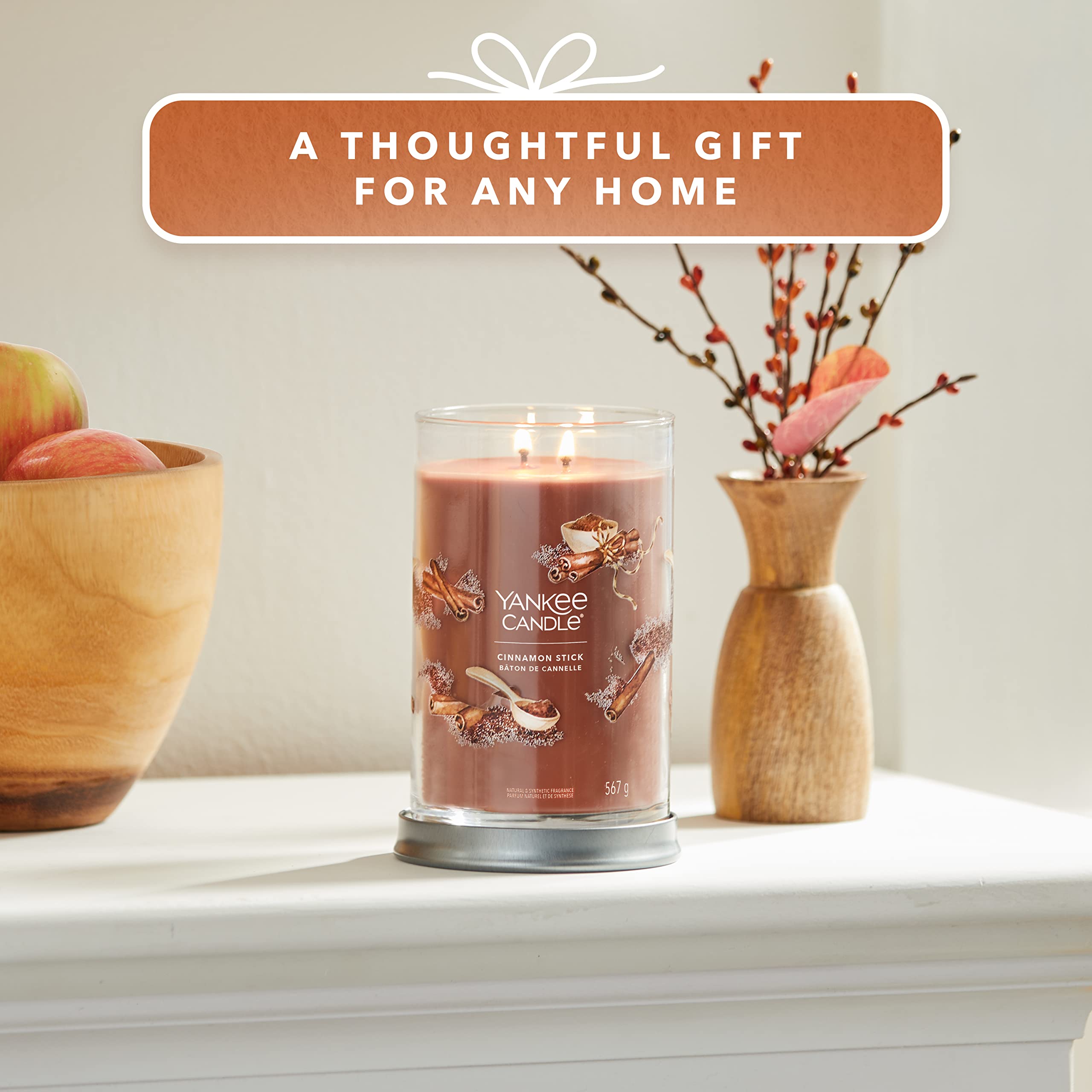 Yankee Candle Cinnamon Stick Świeca w Słoiku, Pomarańczowt, 567 g