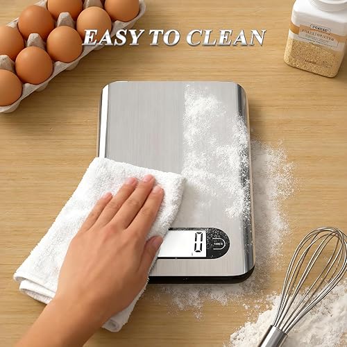 Miniatura 5 de Qzzhizhao - Báscula digital de cocina, capacidad de 17 libras, báscula de alimentos con pantalla LCD, peso gramos y onzas para cocinar y hornear,