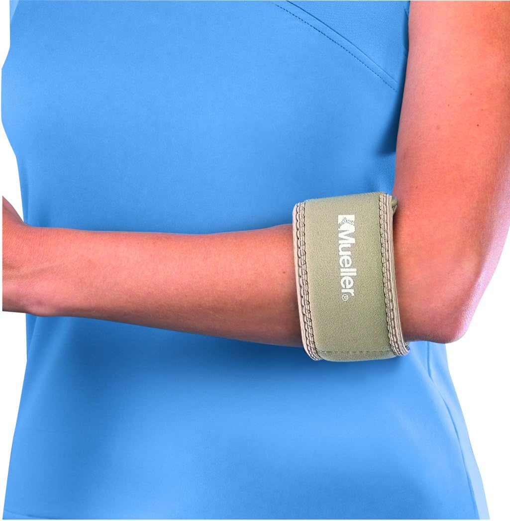 Mueller Tennis Elbow Support with Gel Pad, Black, One Size Fits Most (Pack of 1): Health & Personal Care