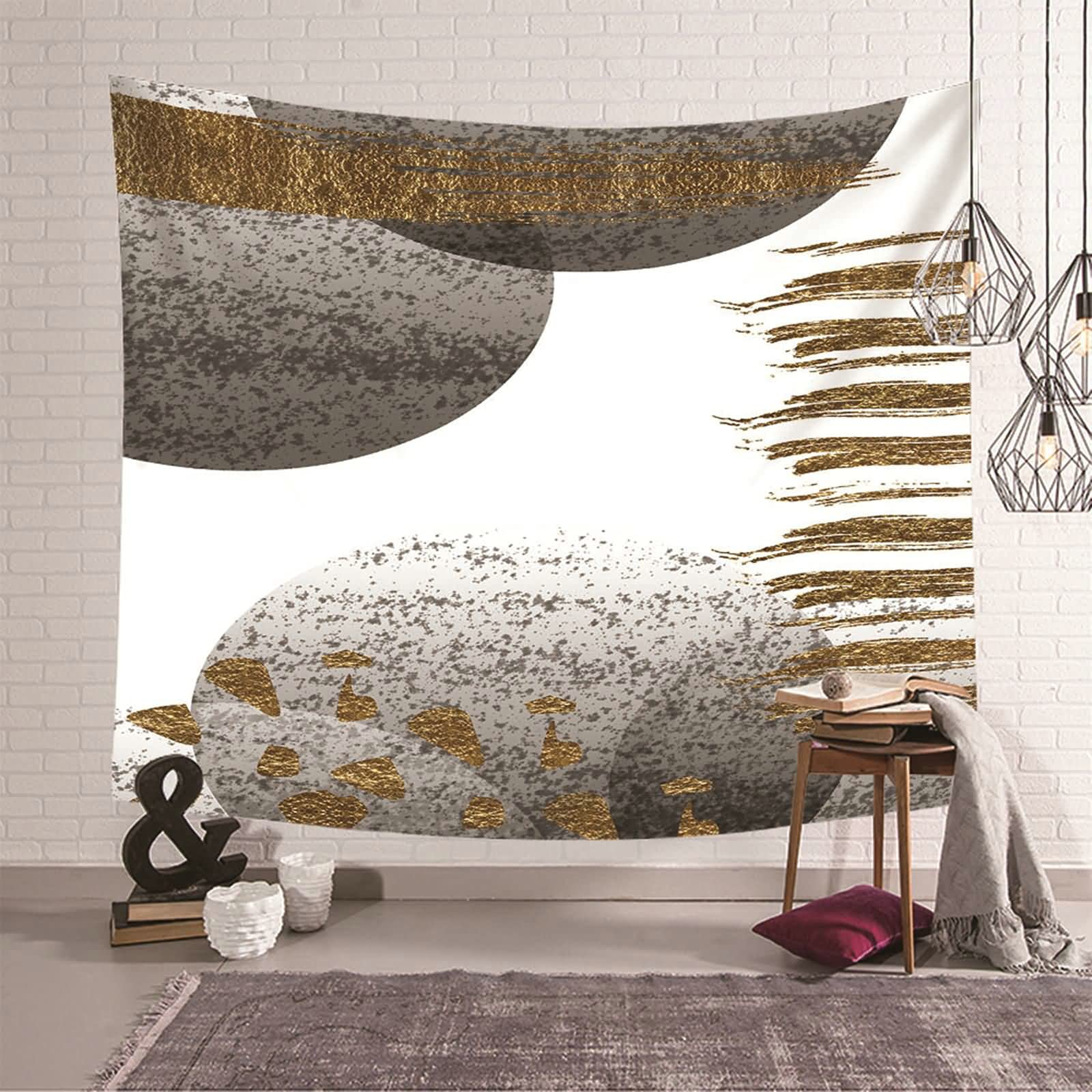 Tapiz de pared lavable en poliéster que renueva tu salón con elegancia