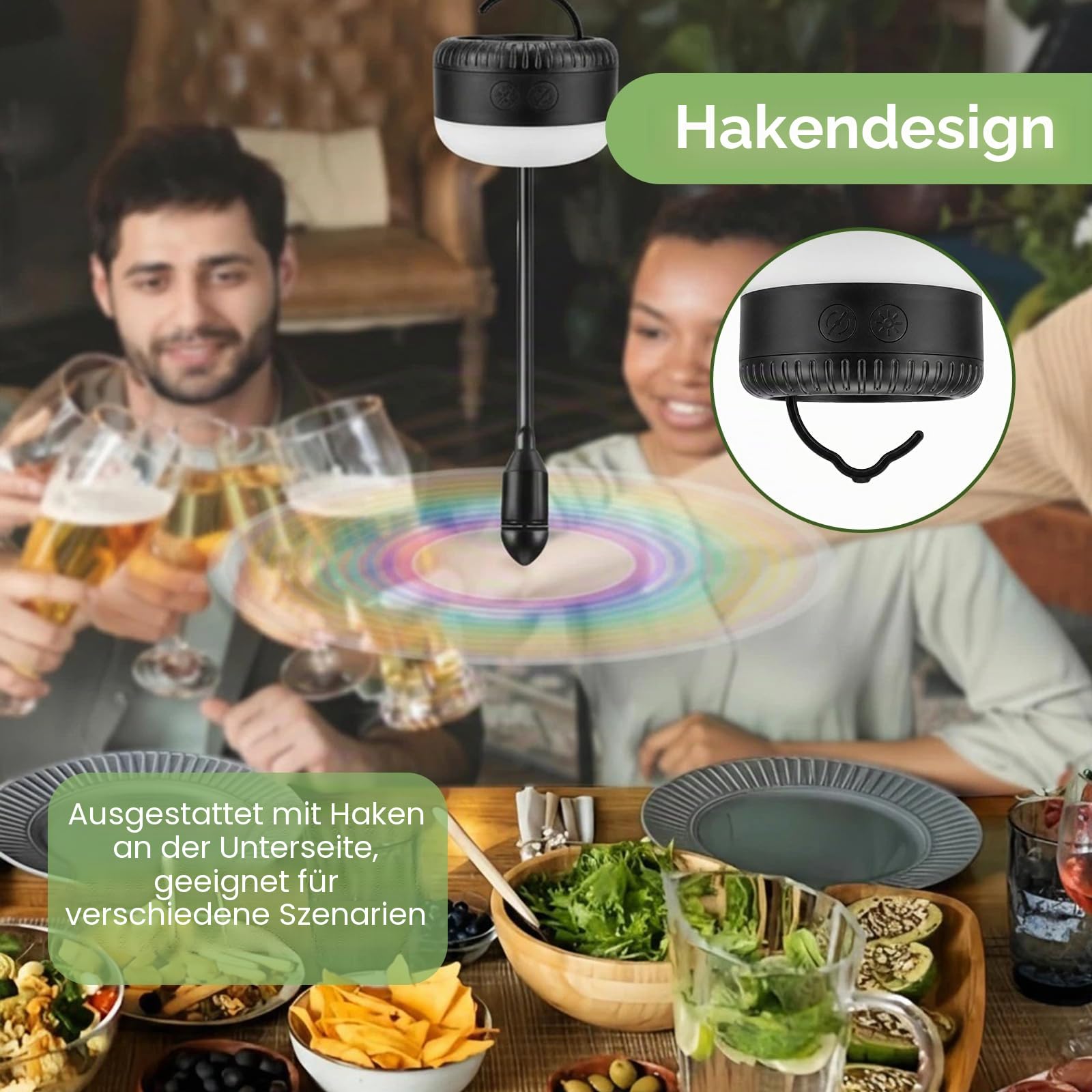 Fliegenwedler, 3 Stück Fliegenwedler mit LED-Beleuchtung, Automatischer Fliegenabwehr Faltbarer mit weichen Klingen, Aufhängbar Fliegenvertreiber mit Haken, für Camping, Partys, Küche