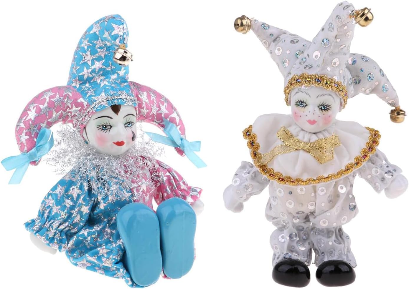 Maxyoung 8 Inch Porcelain Clown Doll Vintage Dolls Figurine+ 8 Inch Italian Eros Porcelain Doll