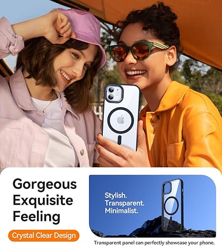 Miniatura 6 de CANSHN Funda magnética diseñada para iPhone 1212 Pro, transparente, compatible con carga inalámbrica MagSafe no se pone amarillenta y probada contra