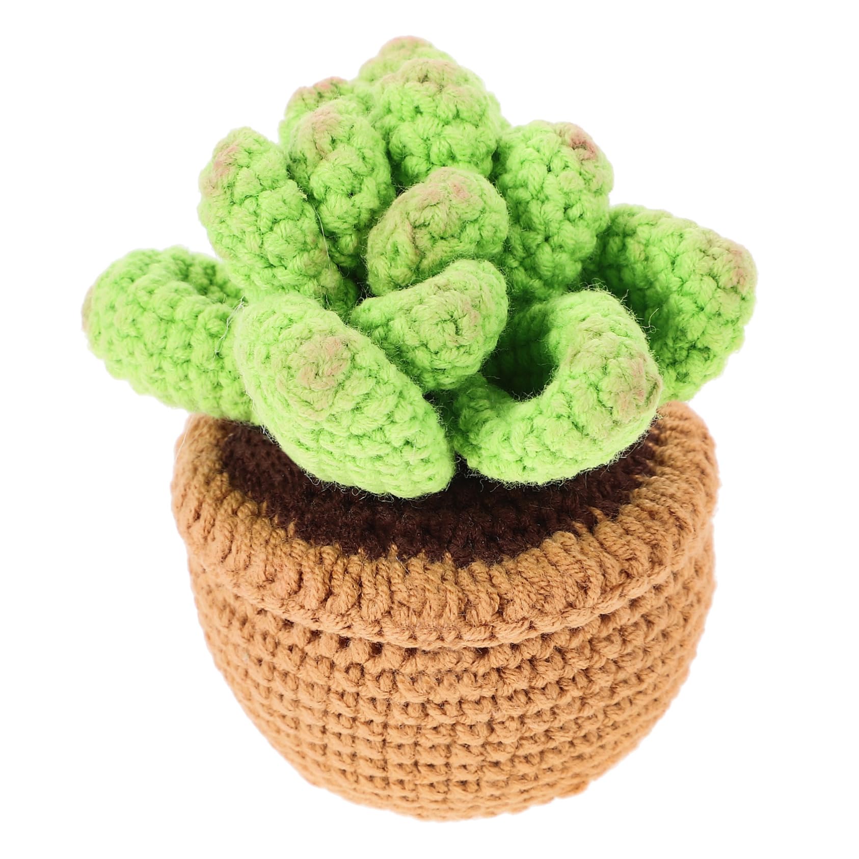 Amosfun Indoor Plants Decor Models Crochet Hook Ornament House Plants Artificial Plants Table Potted Crochet Succulent Potted Crochet Succulent Model Cotton Mini Little Vacation