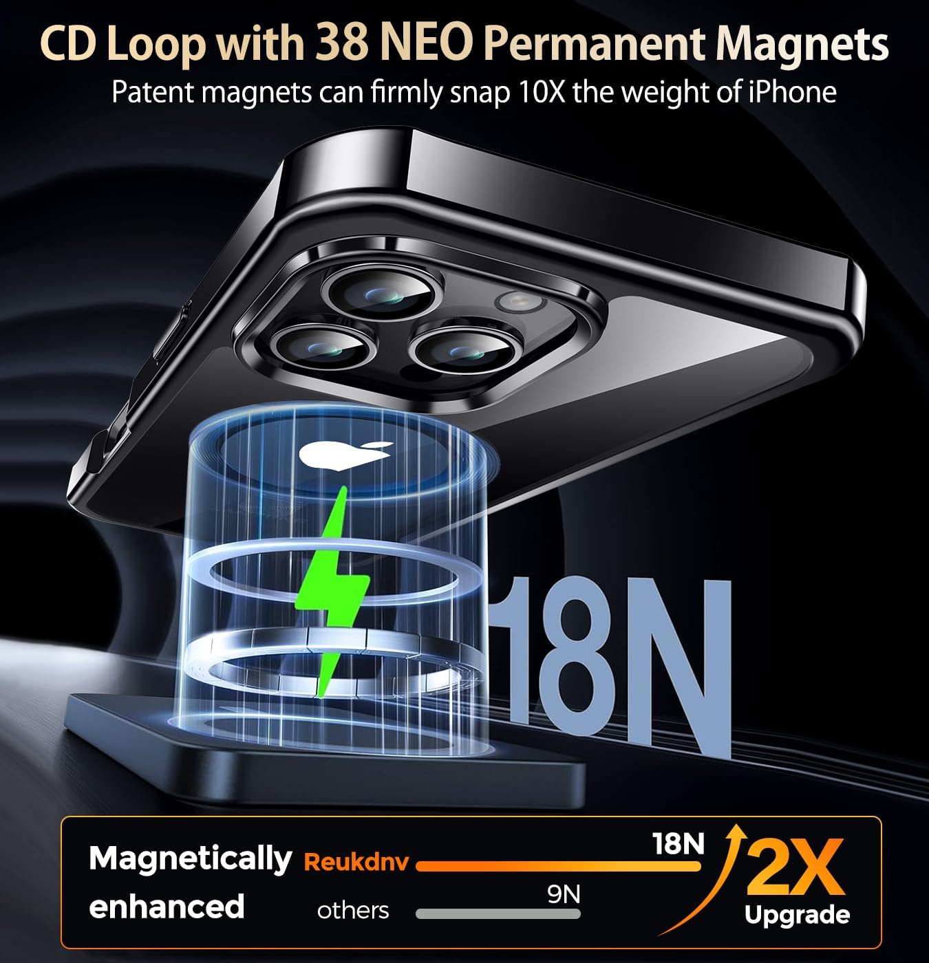 [CD Metal Ring Stand + Built-in Privacy Screen Protector] Magnetic Case for iPhone 16 Pro Max 6.9" [Soft Bumper Full Signal] [Compatible with MagSafe] 9H Glass Full Body Shockproof Clear Case, Black