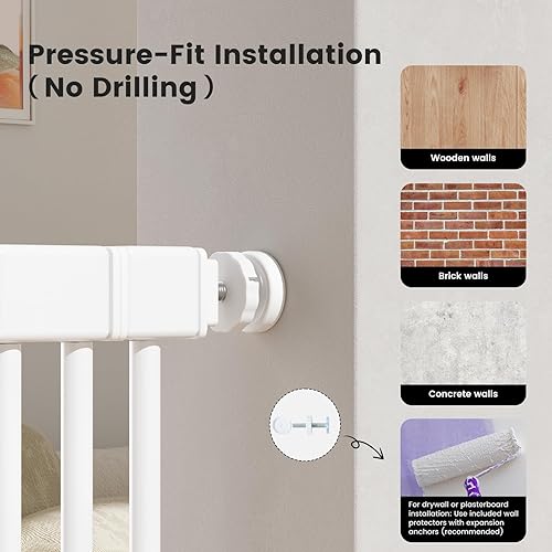 Miniatura 7 de Gardner Pet Puerta para gatos extra alta de 51 a 87 pulgadas para puerta, amplia y ajustable de 27.56 a 37 pulgadas, incluye 4 kits de extensión,