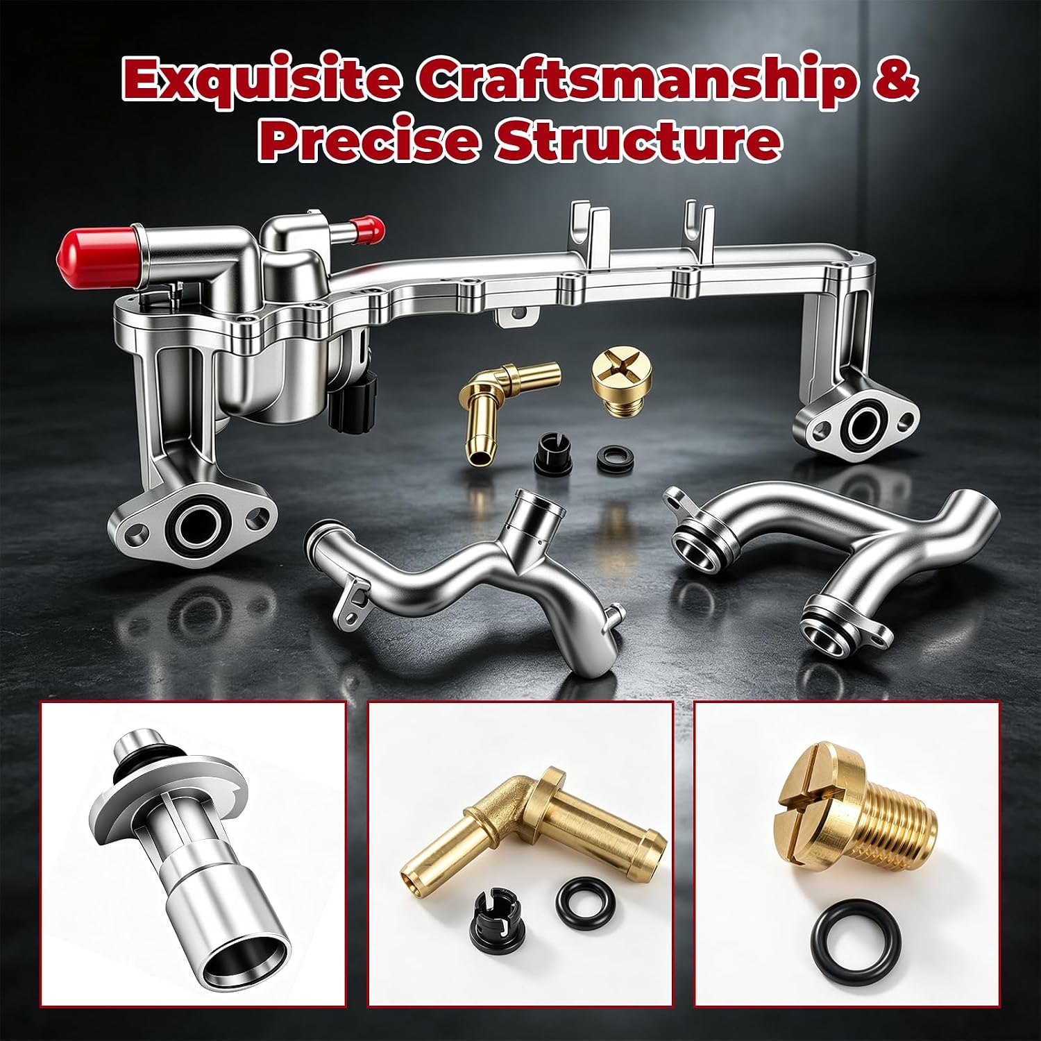 Upgraded Metal Aluminum Coolant Water Pipe System Kit, Compatible with 2010-2021 Land Rover LR4, Discovery, Range Rover Sport, Velar, Jaguar XF XJ XE F-Type F-Pace LR092992 LR075991 AJ813917 AJ813865