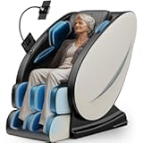 BILITOK Zero Gravity Full Body Massage Chair Recliner with Heat Therapy&comma; Bluetooth Speaker&comma; Air Compression Massage&comma; Foot Roller&comma; Touch Screen&comma; Space-Saving Design&comma; Faux Leather &lpar;White&rpar;