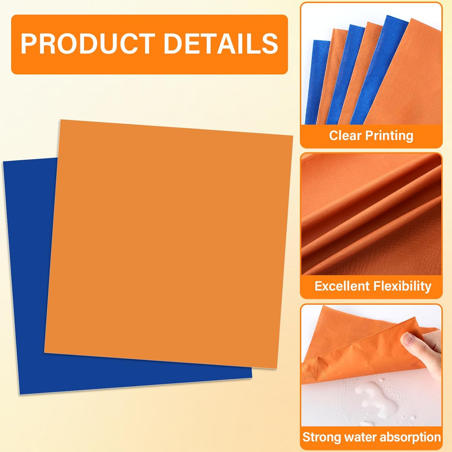 48Pcs Orange and Blue Paper Plates and Napkins Blue and Orange Party Decorations Dart War Birthday Party Supplies Colorful Disposable Tableware for Baby Shower Birthday Boys Girls Graduation Serves 24 - Image 4