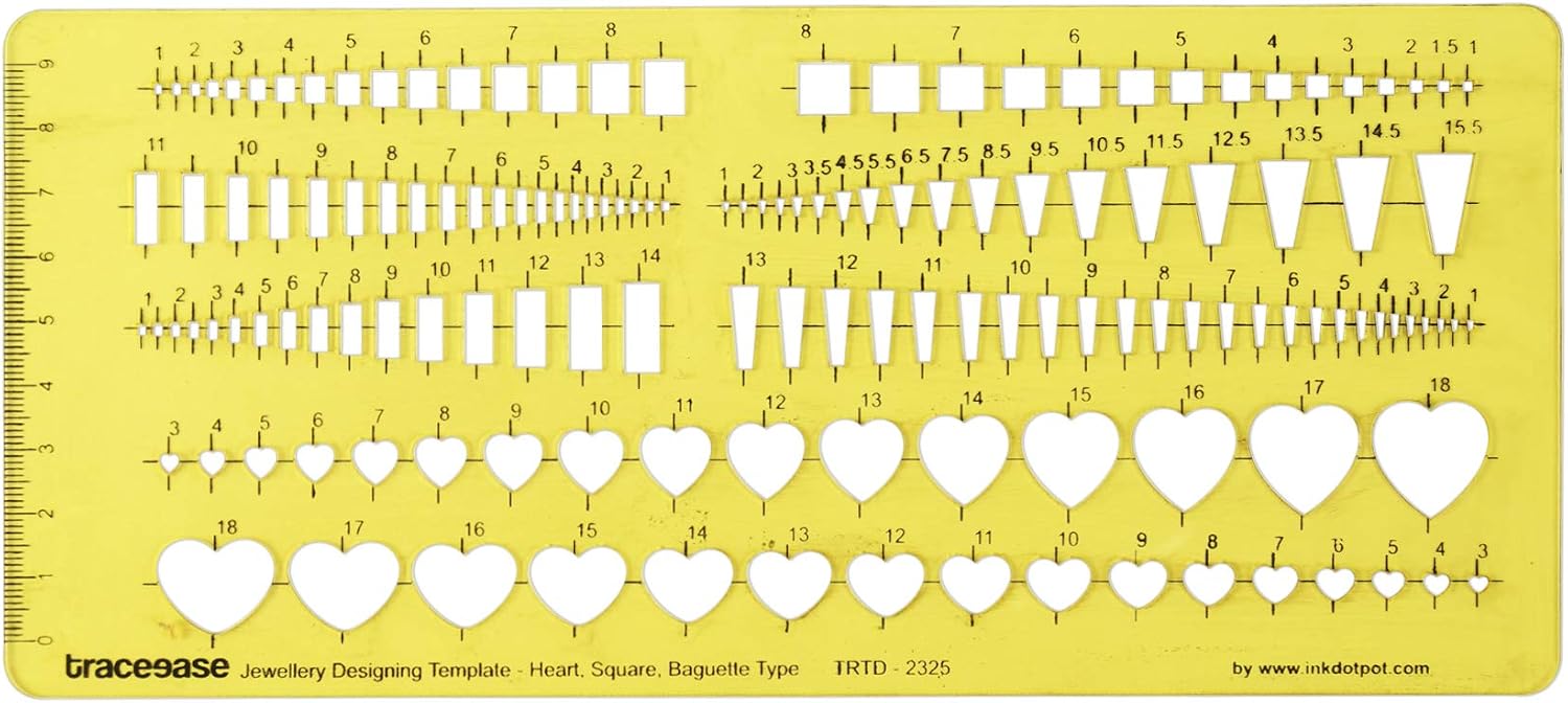 Traceease Stone Shapes Jewelry Templates Multiple Shape Drafting Tools Jewellery Designing Gemstone Stencils