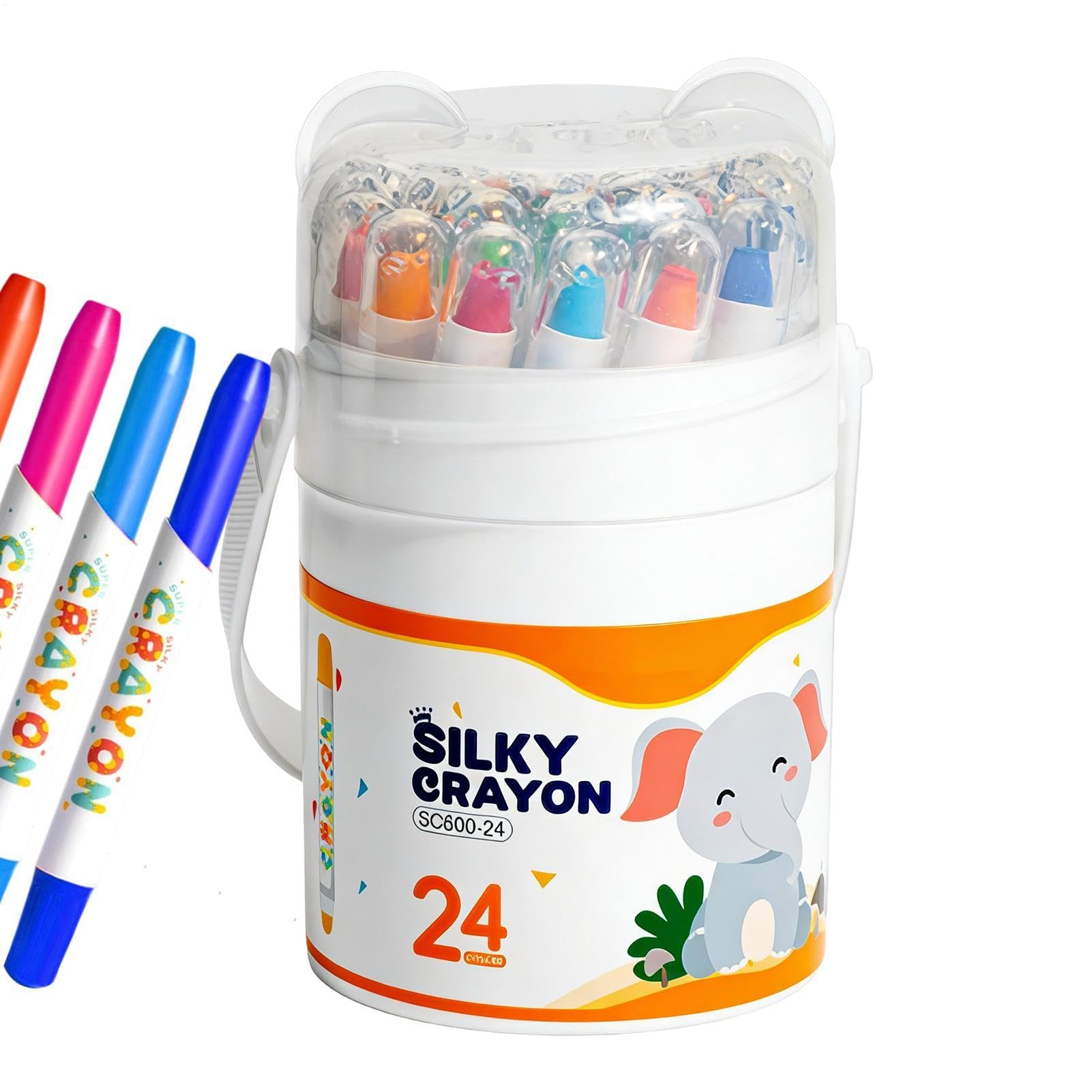 Juego de pastel al óleo lavable de 24 colores para regalo de cumpleaños infantil 8