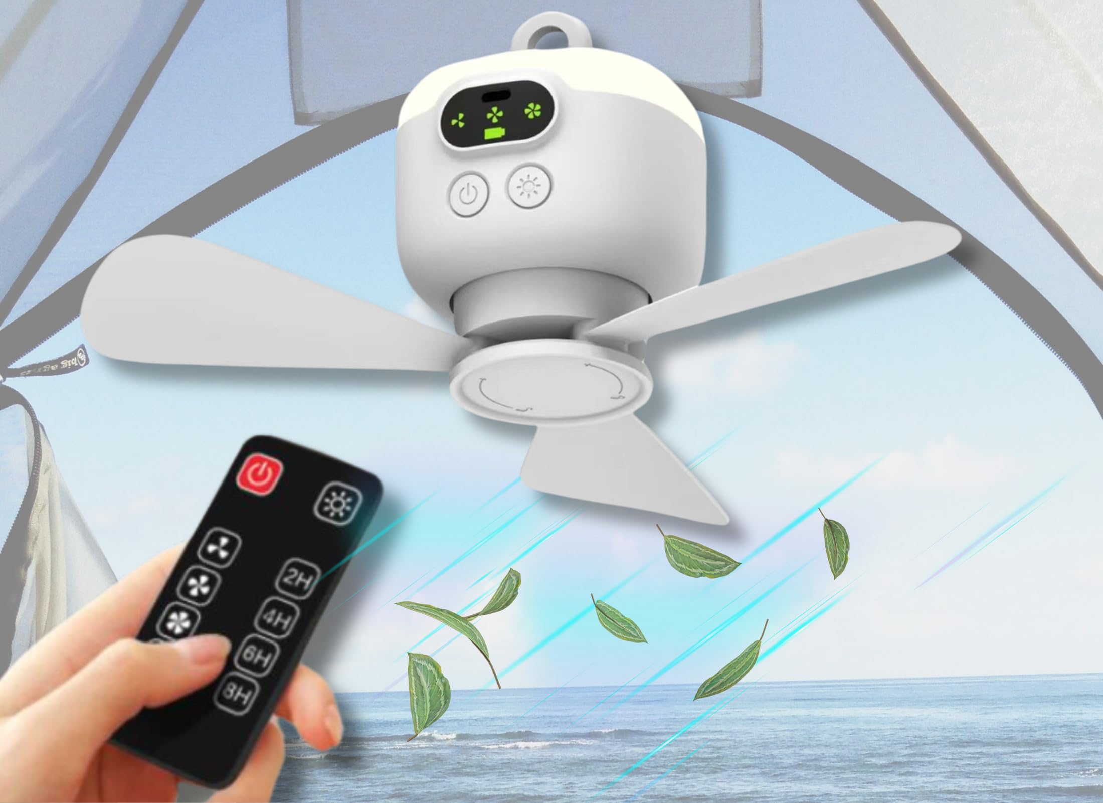 Tent Remote Control Remote Control Hanging Fan CHBC 10.36 Inch USB Rechargeable Tent Fan ...