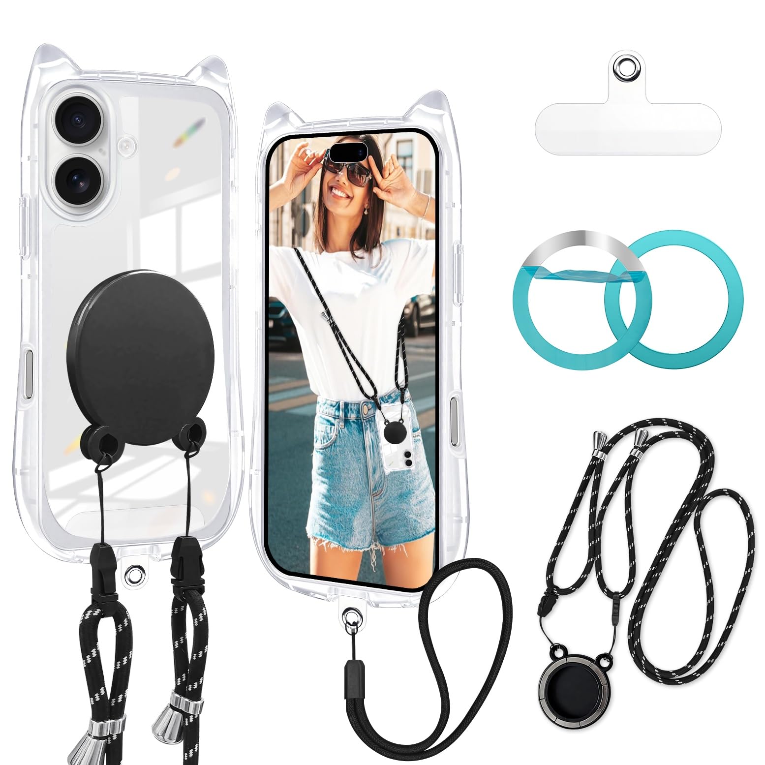 Amazon.co.jp: iPhone 17 ケース クリア スマホストラップ 首掛け 