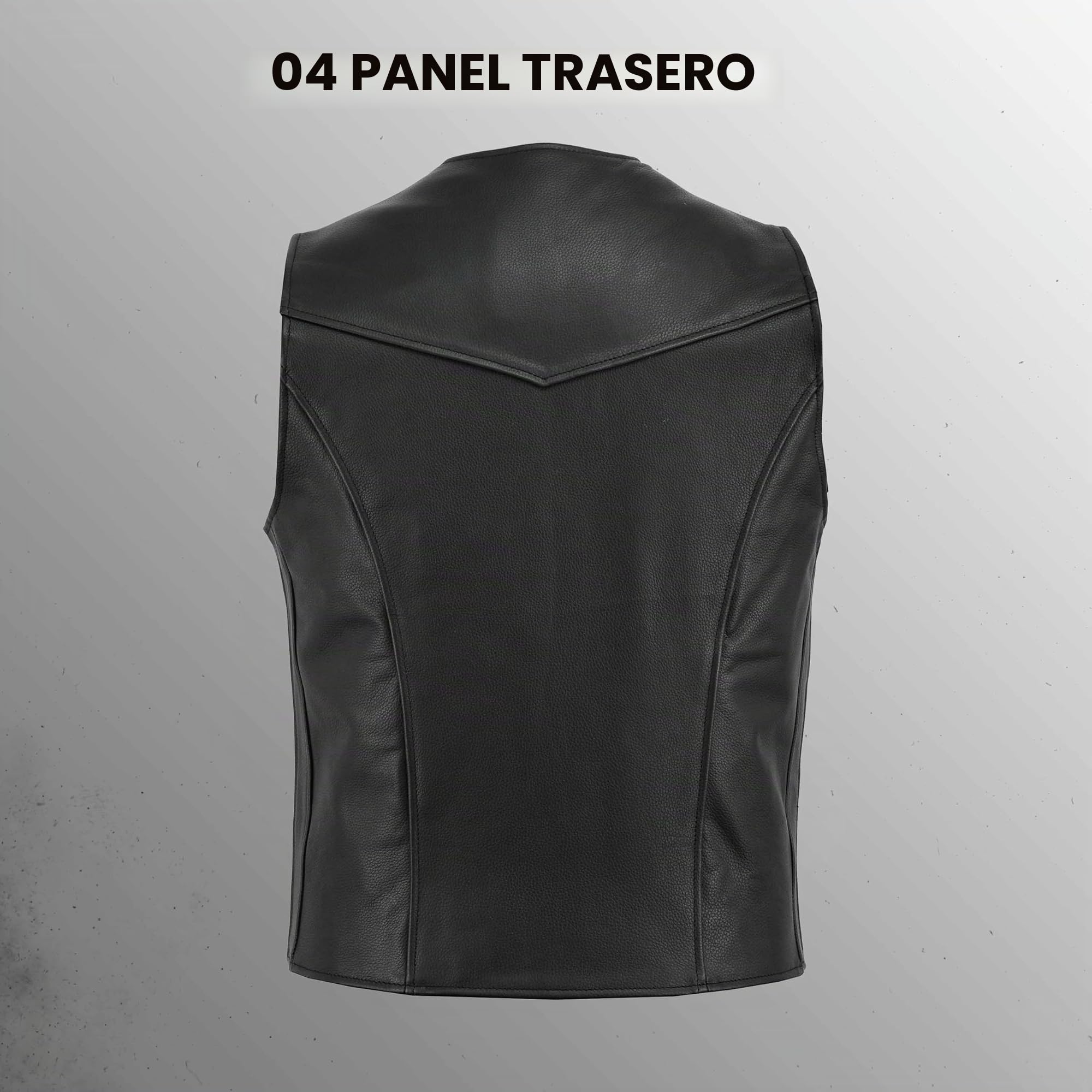 Leatherick Chaleco de cuero real para hombre, estilo motorista Moda casual