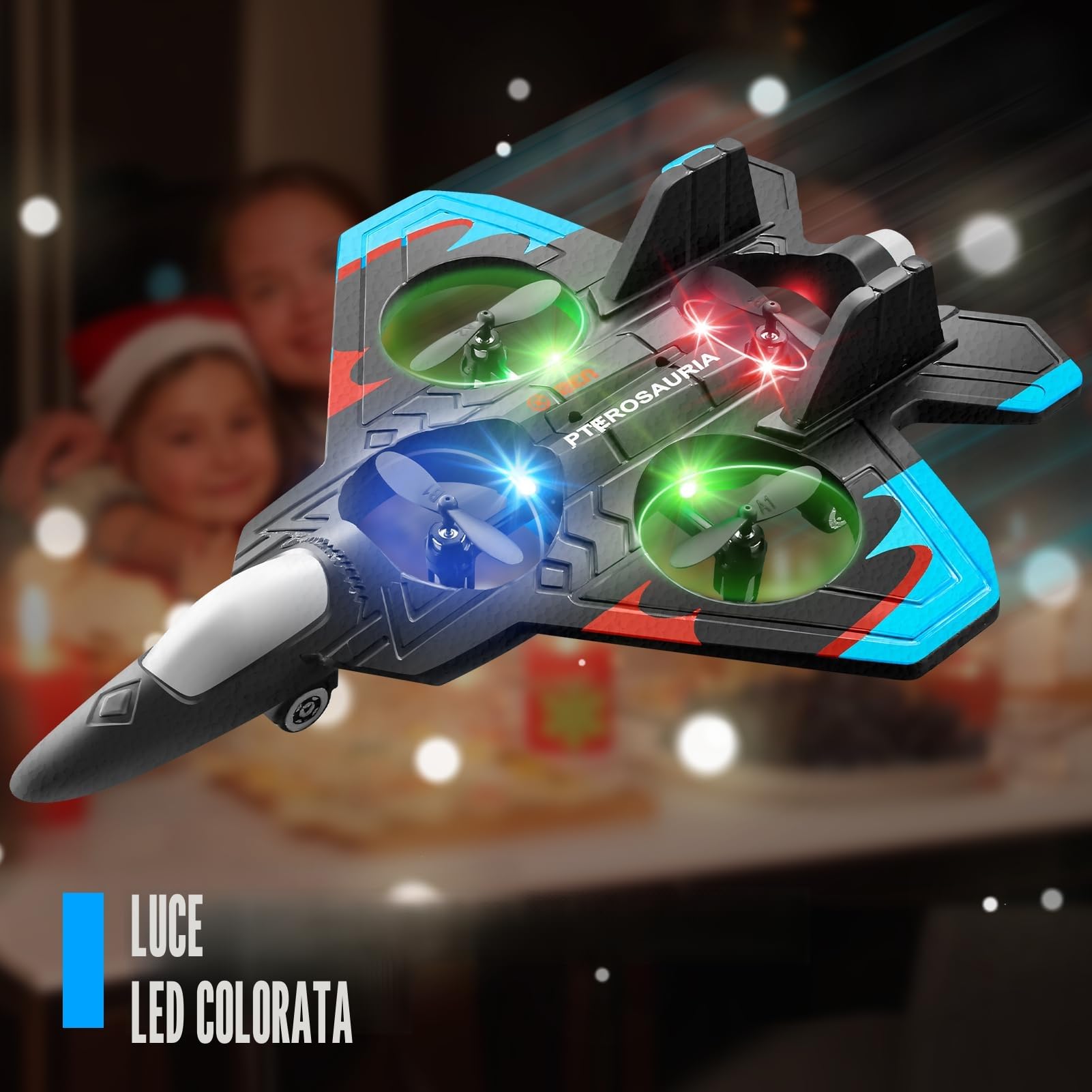 4DRC V32 Aereo telecomandato, per bambini oltre 8 anni, jet con luci, 360° capovolte, mantenimento quota, modalità headless, avvio un tasto, regalo giocoso all'aperto per adulti e bambini